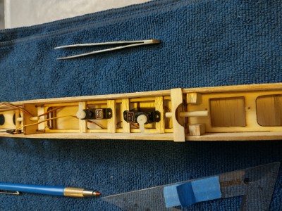 servos set in place to ensure proper spacing.